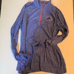 Nike Boise State DryFit 1/4 Zip Athletic Pull Over